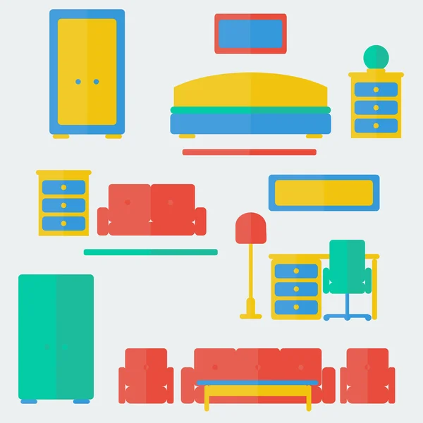 家具のパターン — ストックベクタ