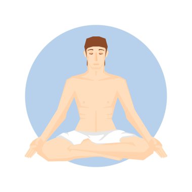 yoga pose içinde oturan adam.