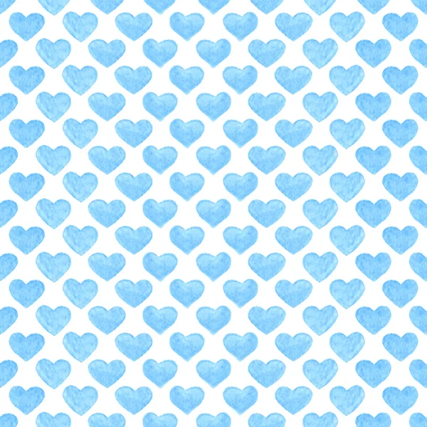 Watercolor romantic seamless pattern with hearts — Stock Vector