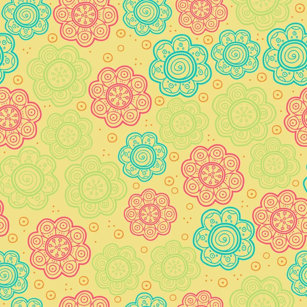 Bloemen naadloos patroon — Stockvector