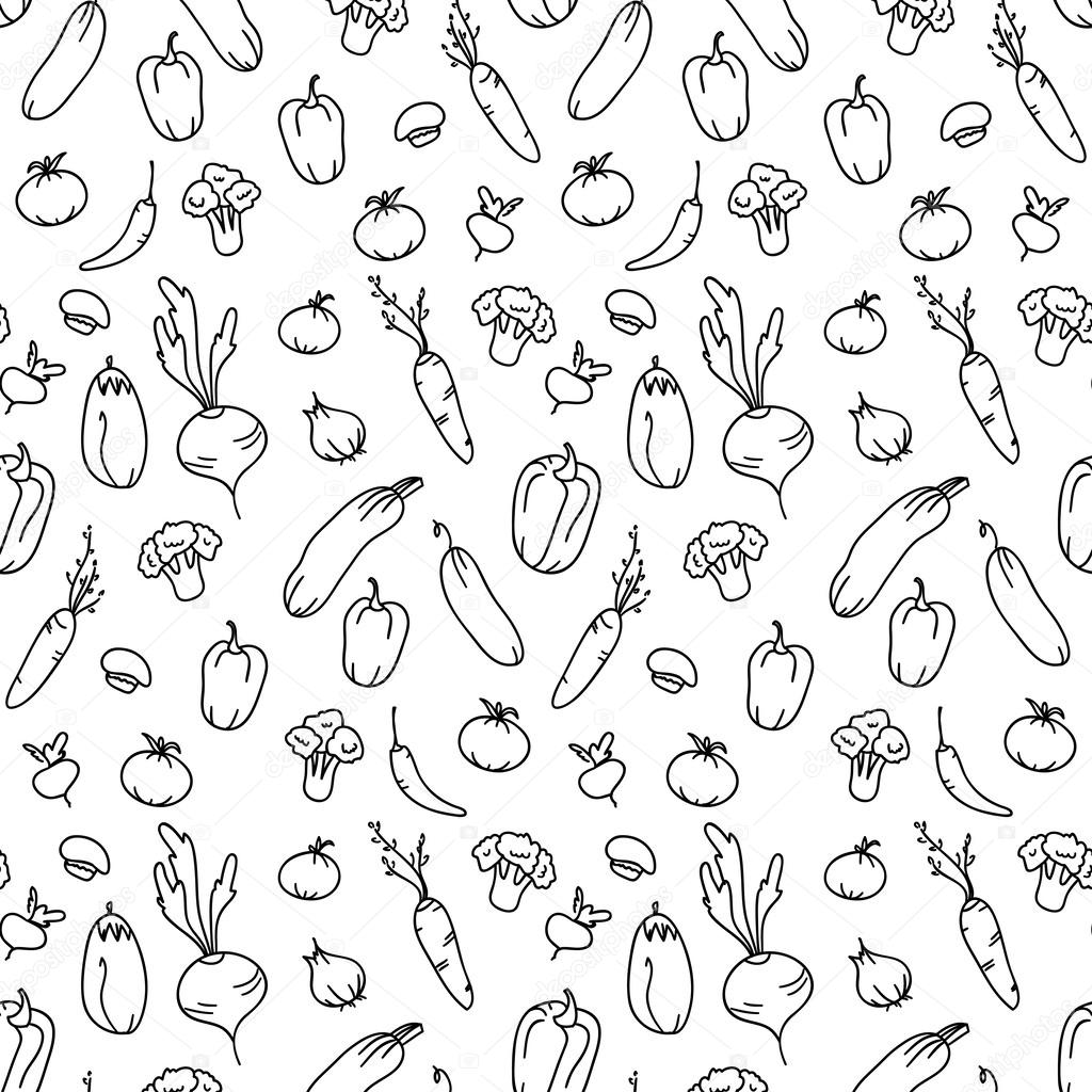 Seamless kitchen background of vegetables Stock Vector Image by ©Krolja