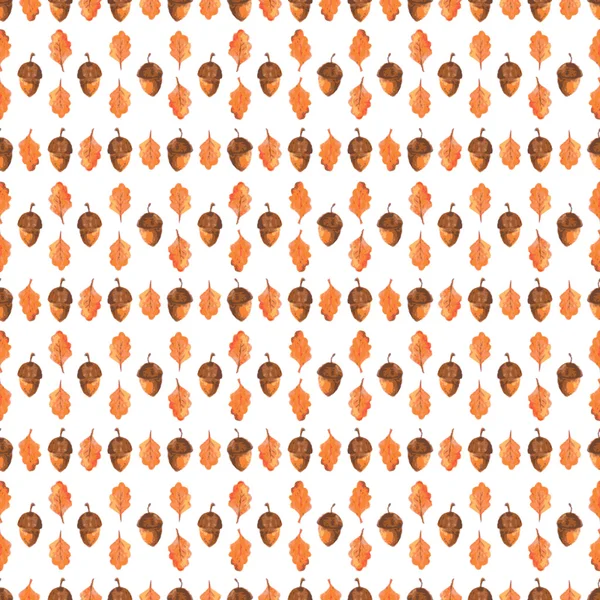 Seamless pattern  hand drawn acorns — Stock Vector