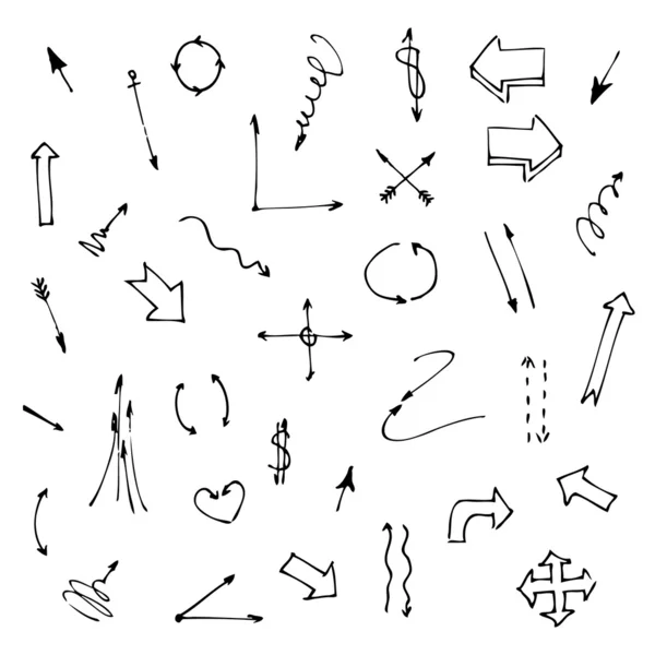 Conjunto de varias flechas gráficas — Archivo Imágenes Vectoriales