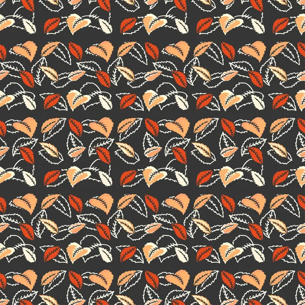 Colorful autumn leaves seamless pattern. Background. Vector illustration. Endless texture can be used for printing onto fabric and paper or scrap booking. — Stock Vector
