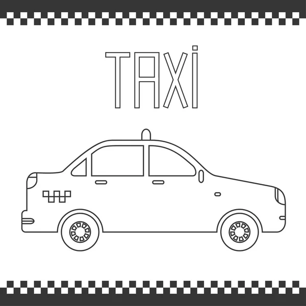 Vecteur graphique jaune linéaire taxi voiture . — Image vectorielle