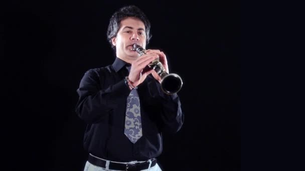 Hráč na klarinet — Stock video