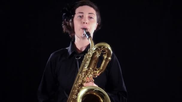 Barytonsaxofon — Stockvideo