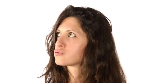 Kadın, yüz ifadeleri serisi, Sabırsızlık — Stok video