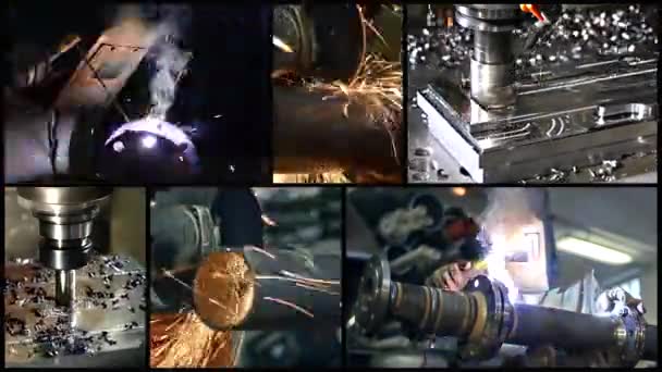 Metalworking collage — Stock Video