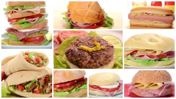 Бутерброди фотомонтаж — стокове відео