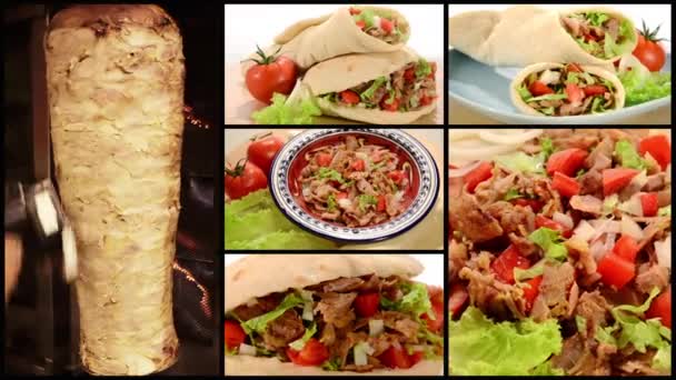 Doner kebab kolaż — Wideo stockowe