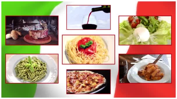 Italian cuisine — Stock Video