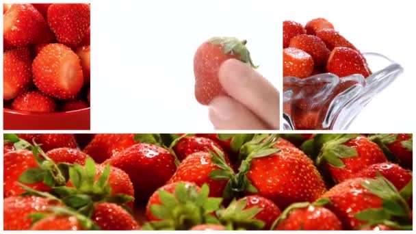 Collage de fresas — Vídeo de stock