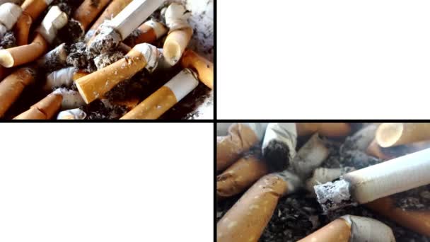 Vídeo anti-tabaco, collage — Vídeos de Stock