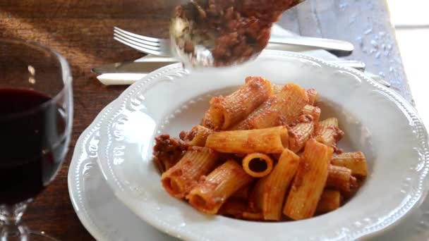 Italiaanse pasta's, bewerkte volgorde — Stockvideo