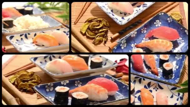 Sushi samenstelling — Stockvideo