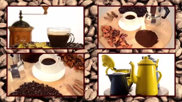 Káva koláž — Stock video