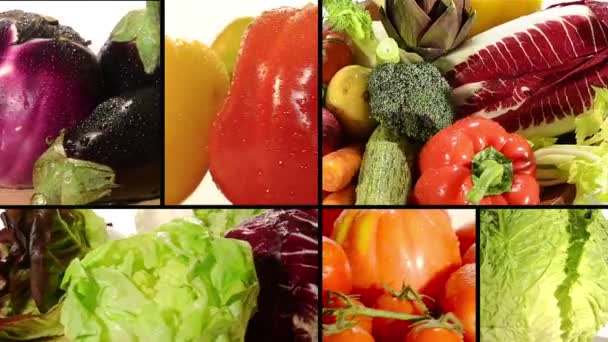 Grönsaker på nära håll — Stockvideo