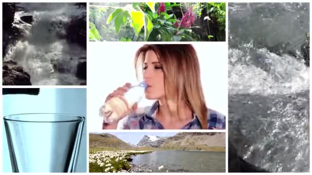 Zoet water collage — Stockvideo