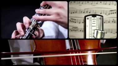 Obua ve çello, montaj için müzik