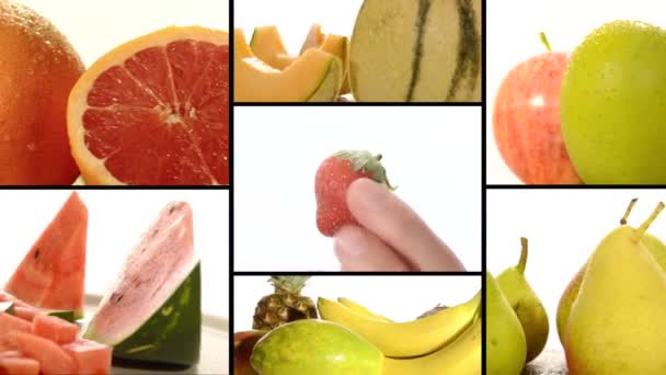 Frutas suculentas, colagem — Vídeo de Stock