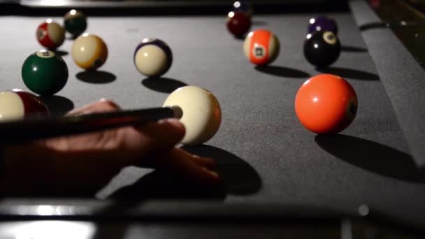 Billiard akce — Stock video