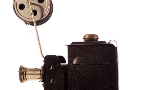 Vintage filmprojector — Stockvideo