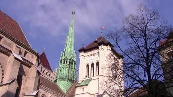 Ženeva, katedrála st-pierre — Stock video