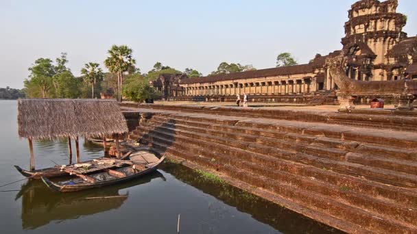 Kambodža, mekong řeky a angkor wat chrám — Stock video
