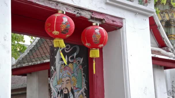 Thailand, bangkok, red lanterns — Stock Video