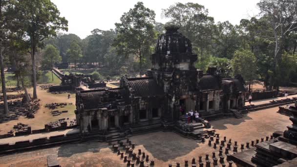 Древний храм, Ангкор-Ват, Камбоджа — стоковое видео
