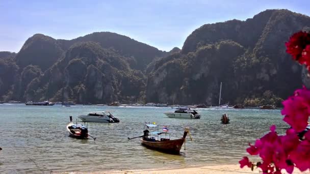 Barcos de pesca tailandeses — Vídeo de Stock