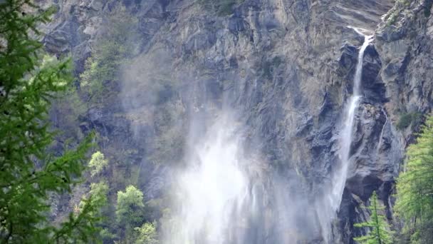 Alpine waterfall — Stock Video