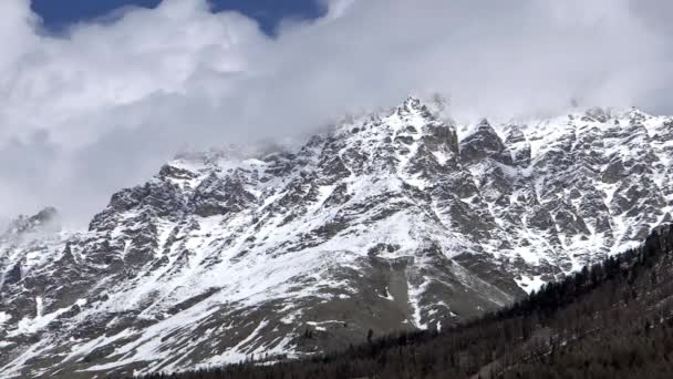 Neve tampado montanha dos alpes — Vídeo de Stock