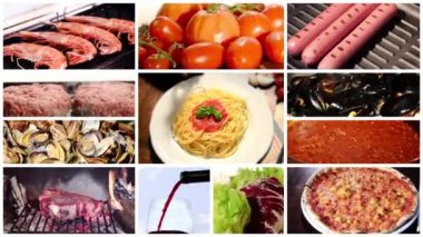 bir kolaj farklı yemek yemekler