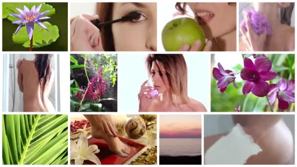 Beauty care collage — Stock Video