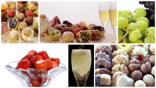 Diverse desserts collage — Stockvideo