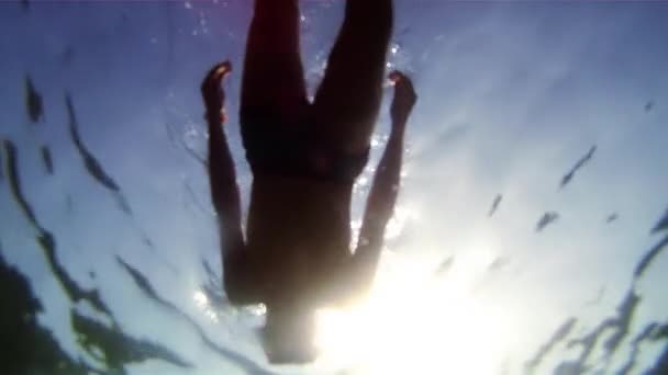 Snorkeling. Underwater shooting — Stock Video