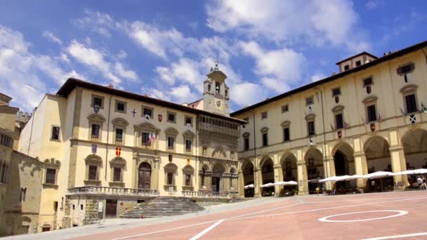 Toskana'daki arezzo, piazza grande — Stok video