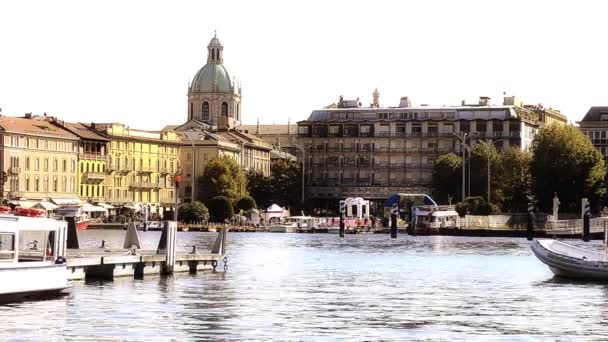 Como, puerto y catedral — Vídeos de Stock