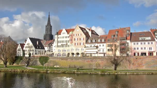 Rio Ulm e Danúbio — Vídeo de Stock