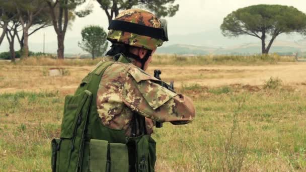 Exército Italiano. Exercício militar . — Vídeo de Stock