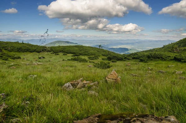Montes Cárpatos junto a dragobrat, Ucraniadragobrat、ウクライナの横にあるカルパティア山脈 — ストック写真