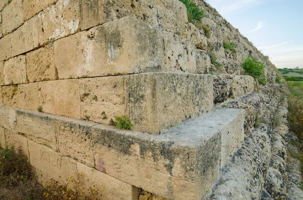 Obranná zeď Akropole na selinunte, Sicílie — Stock fotografie