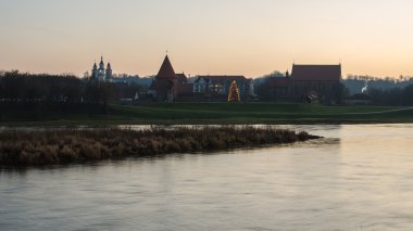 akşam eski şehir Kaunas (Litvanya)