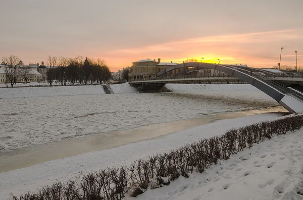 Mindaugas brug in vilnius, Litouwen — Stockfoto