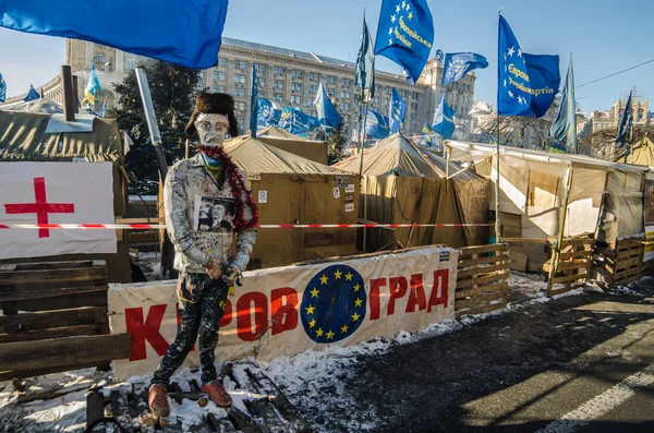 Protestos de Maidan em 31 de janeiro de 2014 em Kiev, Ucrânia — Fotografia de Stock