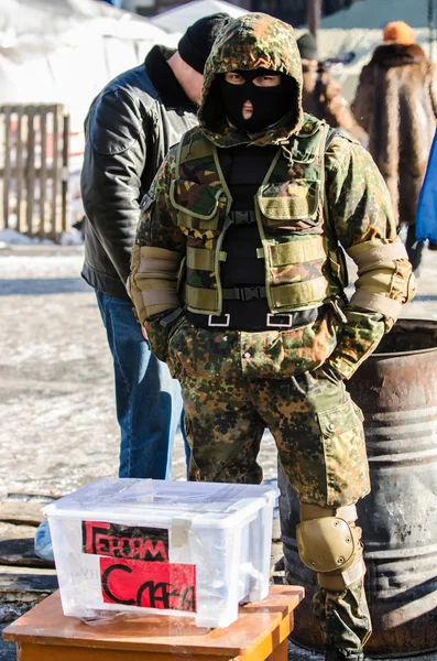 Protestos de Maidan em 31 de janeiro de 2014 em Kiev, Ucrânia — Fotografia de Stock