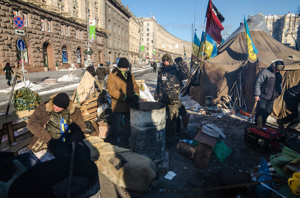 Maidan protests on 31 January 2014 in Kiev, Ukraine
