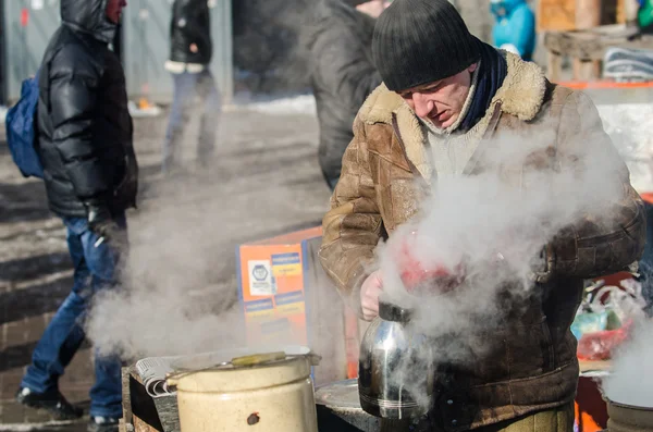 2014 年 1 月 31 日在基辅，乌克兰 maidan 抗议 — 图库照片